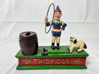 Vintage 'Trick Dog' Cast Iron Mechanical Bank