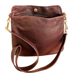 VINTAGE GUCCI BROWN LEATHER PURSE HANDBAG Bamboo Shoulder Bag Authentic Tote Handbag Vintage