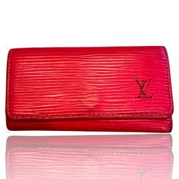 Authentic Louis Vuitton Epi Leather Multicles 4 Key Case Castilian Red LV Wallet