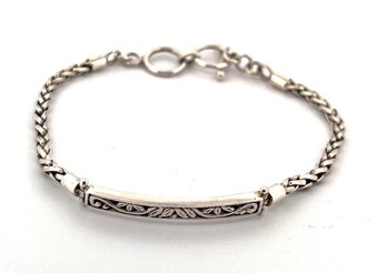 STERLING SILVER .925 BRACELET TRIBAL WHEAT TOGGLE CLASP