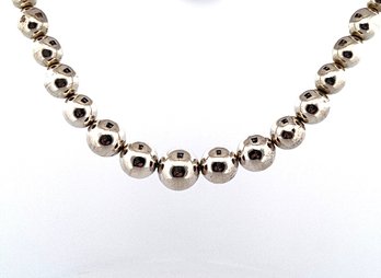 MEXICO STERLING SILVER 925 GRADUATED BALL NECKLACE