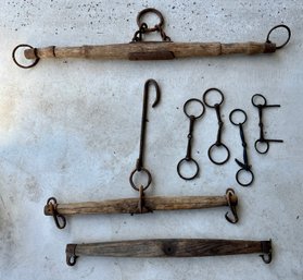 Assorted Wood And Metal Ox / Horse Hardware