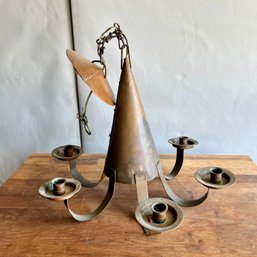Handmade Vintage Brass Electrified Chandelier