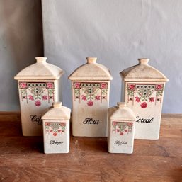 Antique Set Of Kitchen Canisters