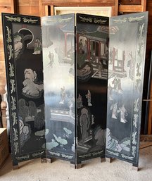 Vintage Asian Screen / Room Divider (muted Tones)