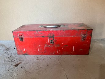 Red Metal Tool Box W/ Tools