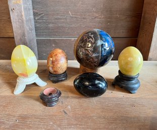 Stone Eggs And Pottery Ball Weight