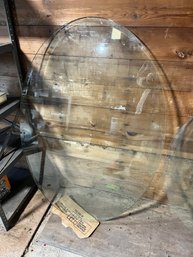 Oval Glass Top With Bevelled Edge