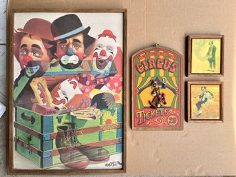 Vintage Clown Themed Wall Decor