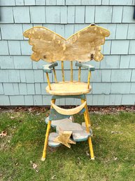 Vintage Custom Made Wooden High Chair