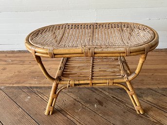 Vintage Bamboo And Rattan Coffee Table