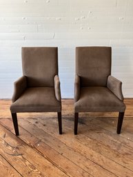Pair Of Restoration Hardware Upholstered Armchairs