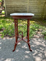 VICTORIAN MARBLE TOP PLANT STAND / SIDE TABLE
