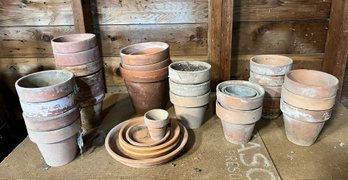 LOT OF TERRACOTTA PLANTERS, ASSORTED SIZES