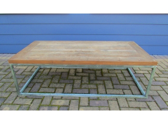 Large Modern Wood Top Coffee Table