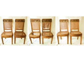 Set 6 French Art Deco Carved Side Chairs