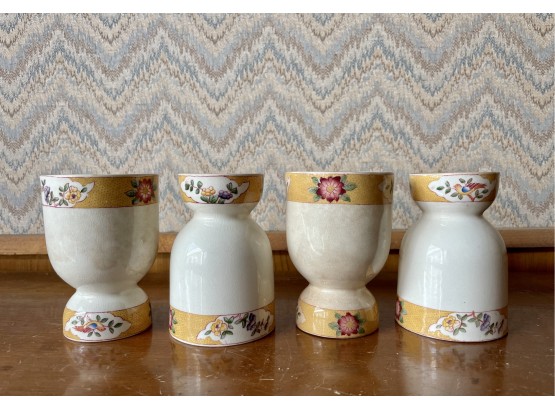 4 Cauldon England Decorated Porcelain Cups