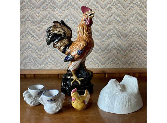5 Ceramic Roosters