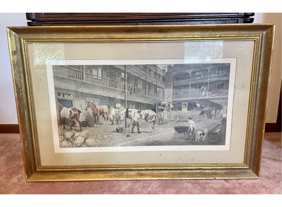 T. Walsh Signed Print 'cleaning Out The Stables'