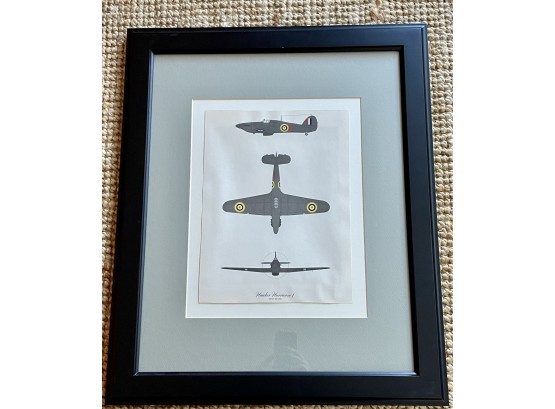 Framed English Aviation Print Hawker Hurricane I Great Britain