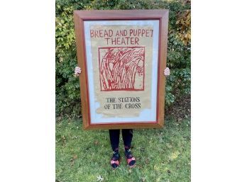 Vintage Bread & Puppet Theater Silkscreen Poster Stations Of The Cross