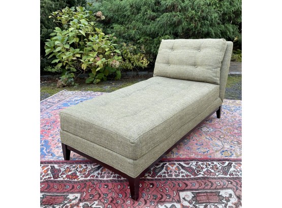 Crate & Barrel Upholstered Green Chaise Lounge