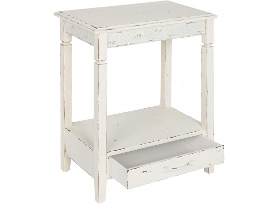 New In Box Kate &  Laurel Pair Of Farmhouse Style Bedside / End Tables