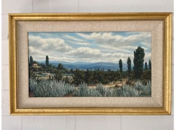 Gilt Framed Oil On Canvas, Desert Landscape, Signed