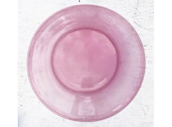 Large Pink Steuben (?) Glass Charger