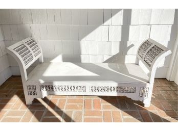 White Paint Decorated Balinese Style Daybed