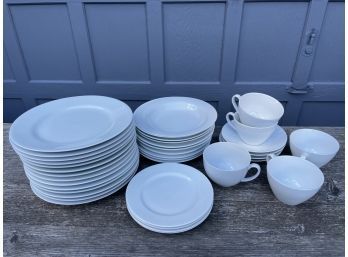 Large Lot White China Including Crate & Barrel