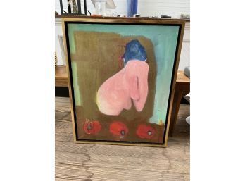 Framed Oil On Canvas Nude With Peppers