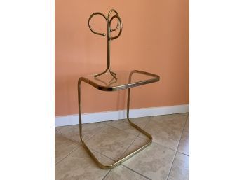 2 Brass Items Including Low Cantilever Side Table