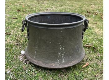 Small Antique Copper Ash Bucket / Log Holder / Kindling Holder