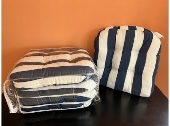 Nautical Navy And White Striped Seat Cushions (Layton Home Fashions)