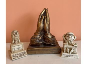 'worry' Lot Including Resin Praying Hands