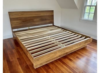 Farmhouse Style King Size Platform Bed Frame