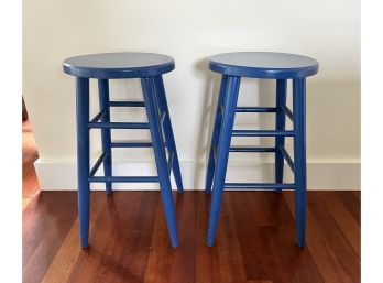 Pair Of Cute Blue Counter Stools