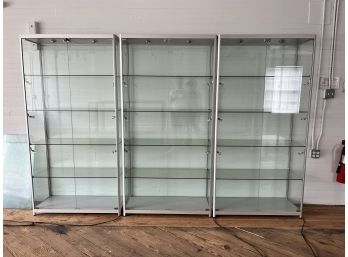 Like New Contemporary Display Case With Lighting And Lock