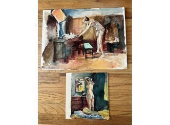 2 Watercolors Figure Studies