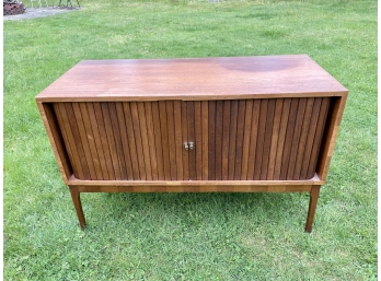 MCM Record Cabinet With Tambour Doors