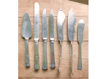 6 Pieces Small  Silverplate Flatware Inc. Butter Knives