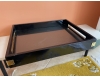 Large Altuzarra Lacquered Black & Brass Accent Serving Tray