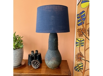 Unique Blue Ceramic Pottery Lamp