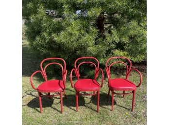 3 Vintage THONET Bentwood Arm Chairs