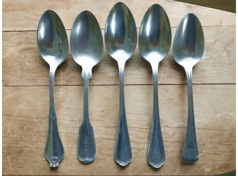 5 Soup Spoons 1 Mkd. Tiffany