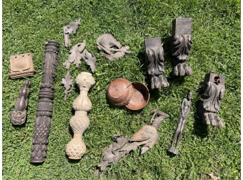 Lot Of Carved Wood Items