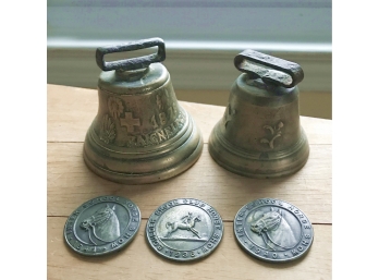 2 Bells (1) French & 3 Horse Medals
