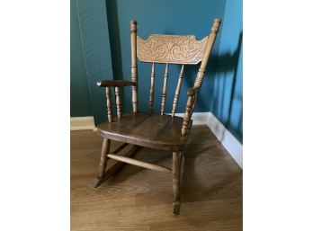 Child's Carved Wood Rocking Chair
