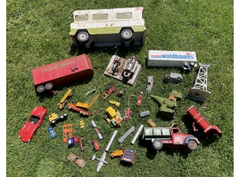 Huge Lot Of Vintage Mostly Metal, Cars, Trucks, Trains, Toys